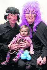 Jim and Kirstey Beckett and daughter Lilly, 20 months old all dressed up for a fund-raising Halloween party at Snodland Working Men's Club