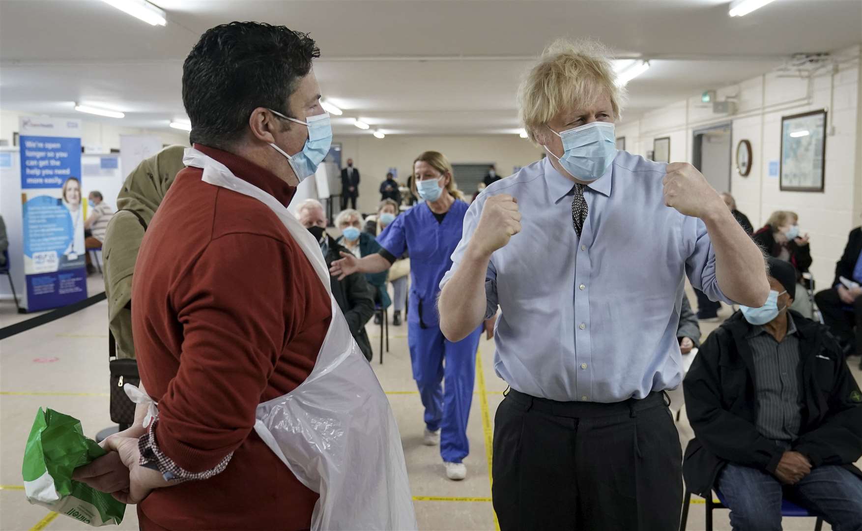 Boris Johnson has been at a vaccine centre in Batley, West Yorkshire (Jon Super/PA)