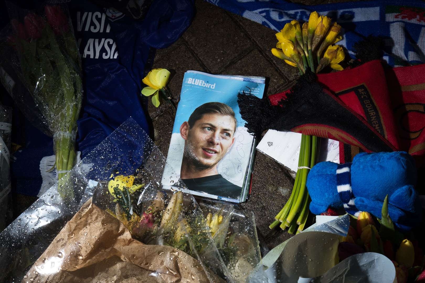 Tributes at Cardiff City Stadium to Emiliano Sala (Aaron Chown/PA)