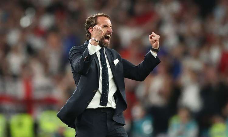 England manager Gareth Southgate celebrates reaching the final (Nick Potts/PA)