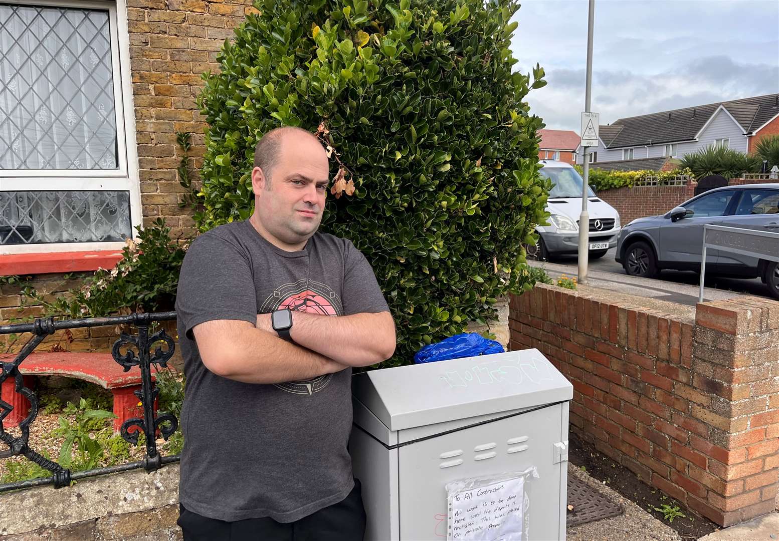 Paul Skinner from Church Lane in Deal says he will not give up fighting to get a broadband cabinet, which he says has been installed on his property, removed