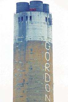 The Kingsnorth Power Station chimney during the Greenpeace protest