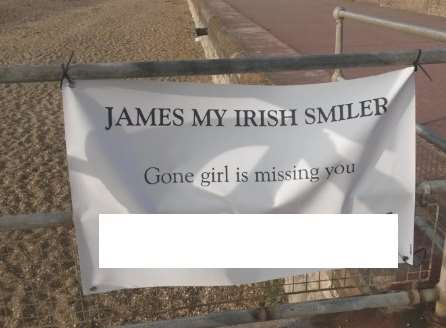 The large banner was tied to the railings at the beach at Princes Parade in Hythe