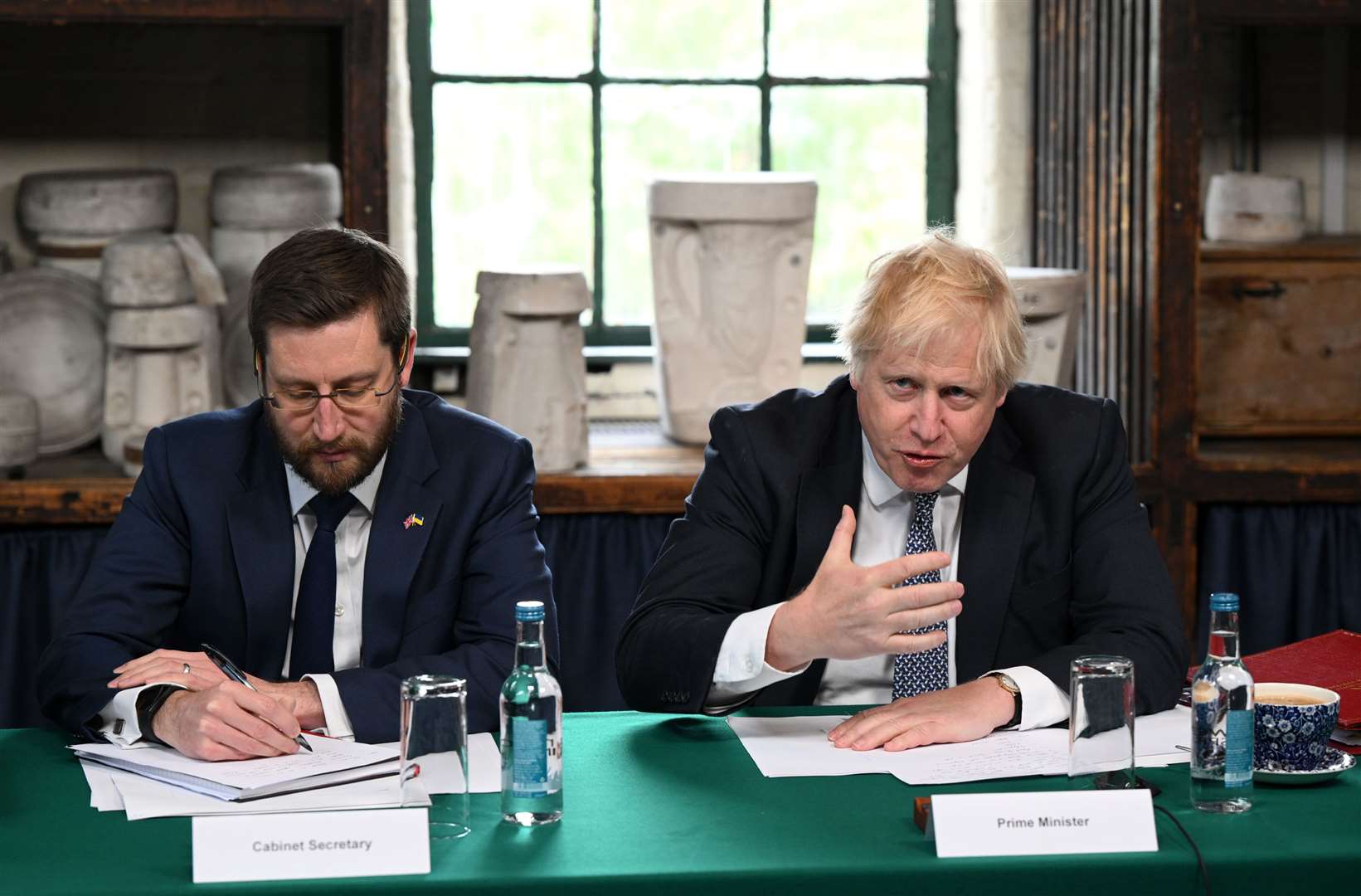 Boris Johnson, right, and Cabinet Secretary Simon Case (PA)