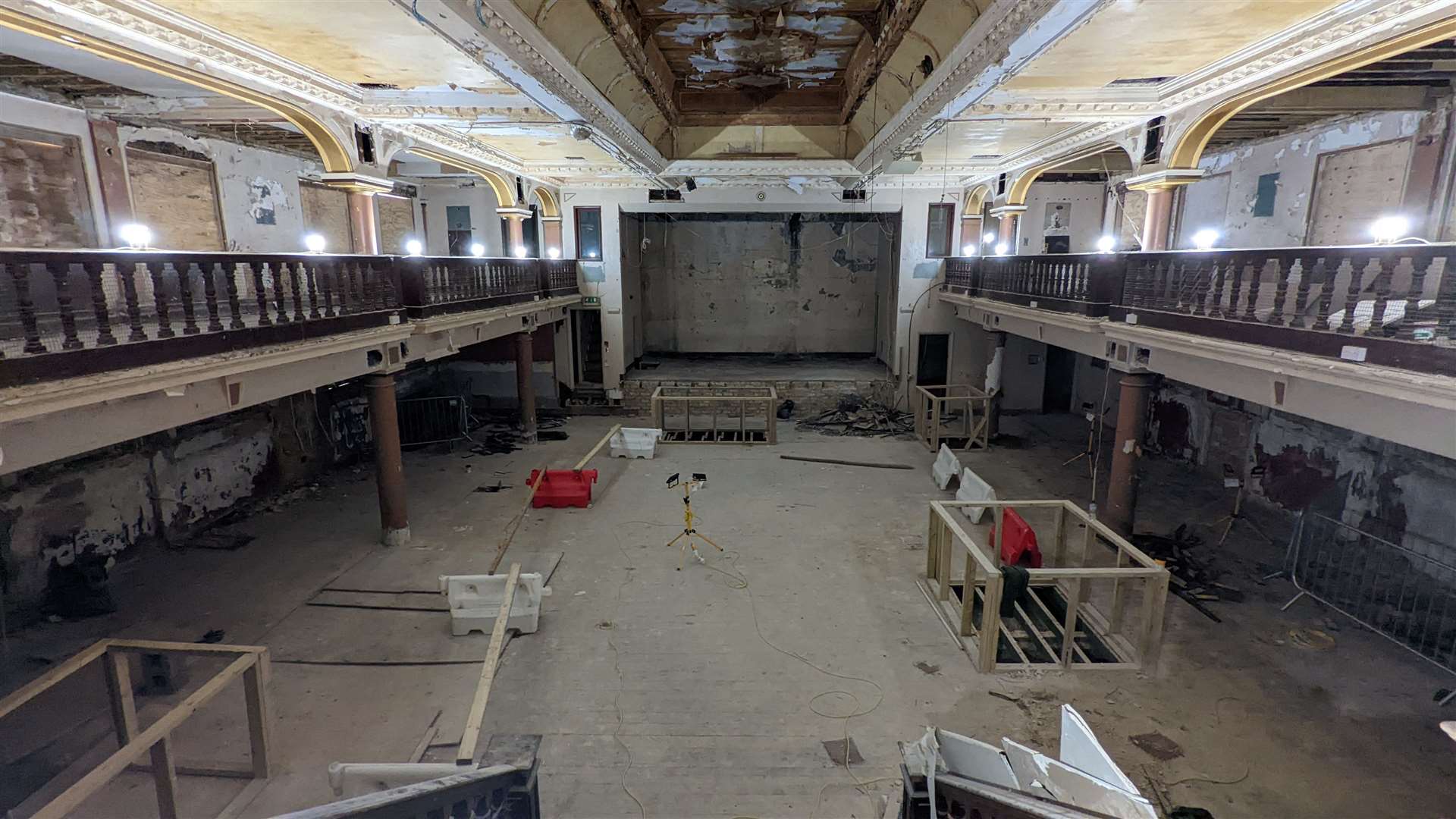 Inside the former theatre before it was demolished this year