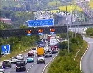 Traffic is being diverted as police close the M2 Bridge in Strood to help a distressed man (13600489)