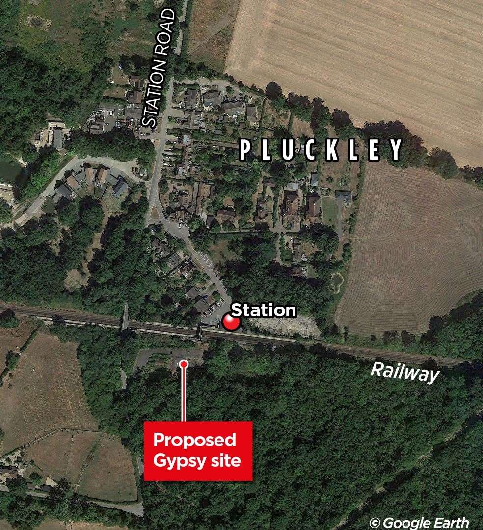 The plot of land would be to the south of Pluckley railway station