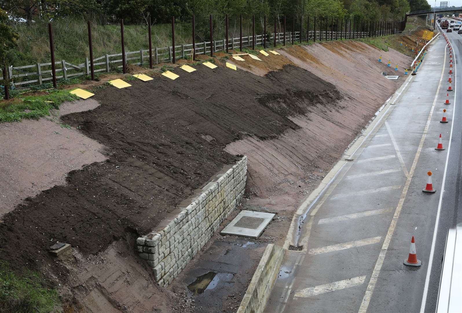 Work progressing on the M20 smart motorway scheme at Lunsford Lane Bridge, Larkfield. Picture: Andy Jones