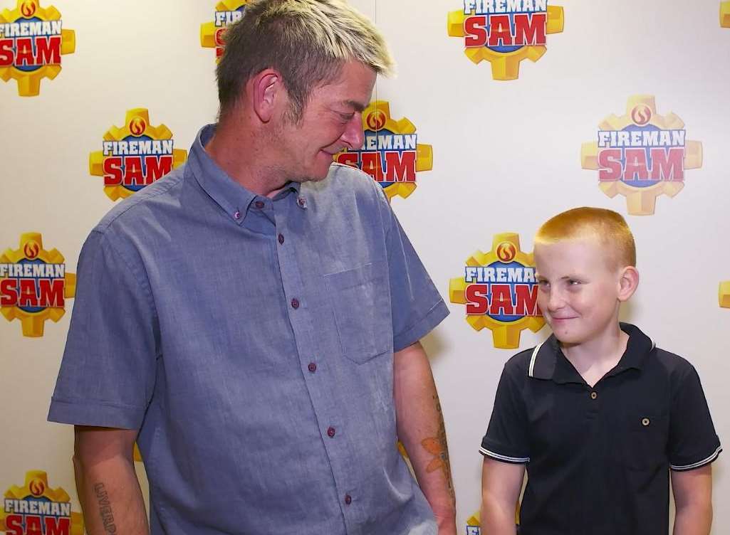 Jack-Dean Lower with his dad Barry at the ceremony