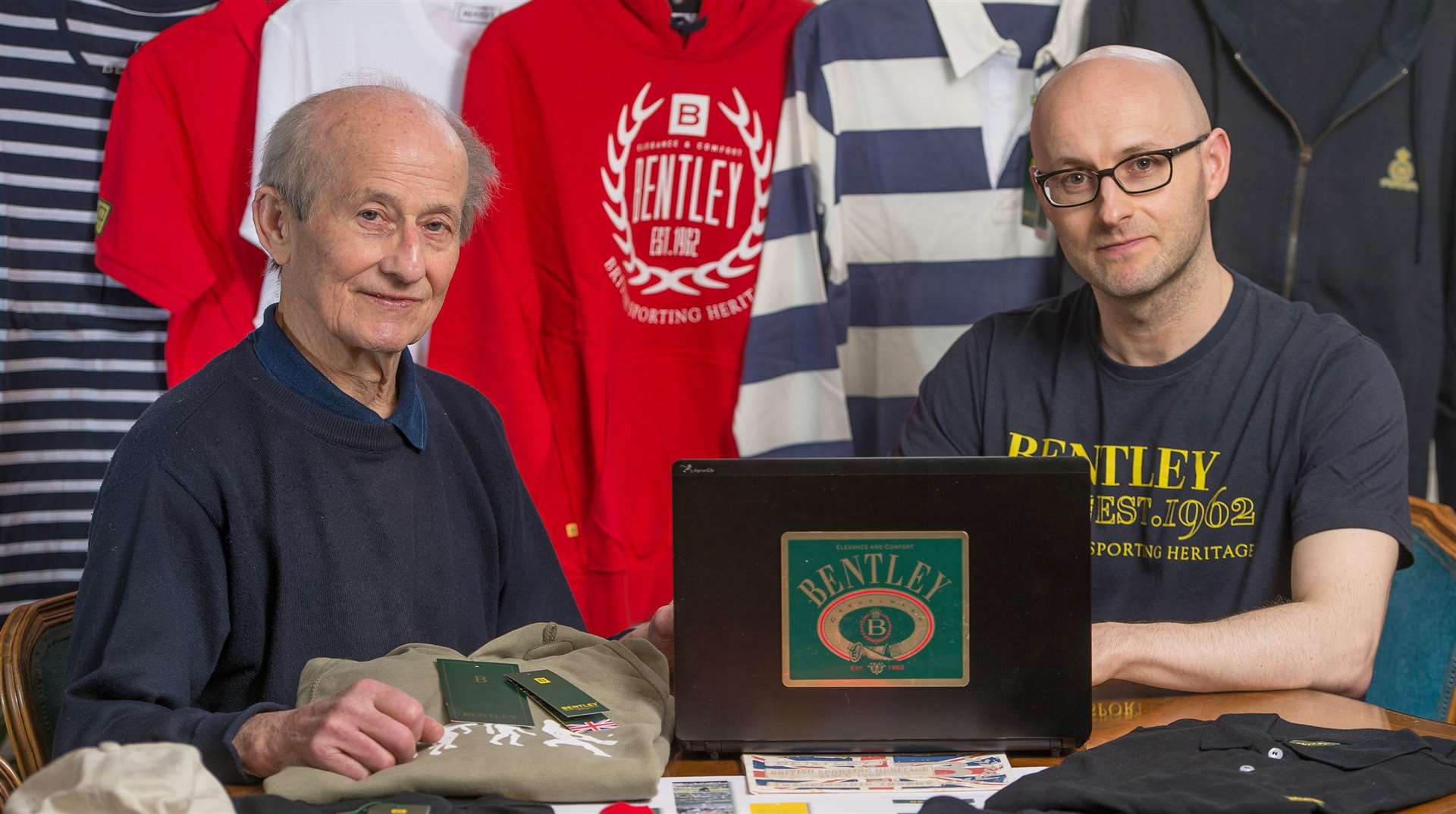 Bentley Clothing director Chris Lees and his father Bob Lees (Charlotte Graham/Guzelian/PA)