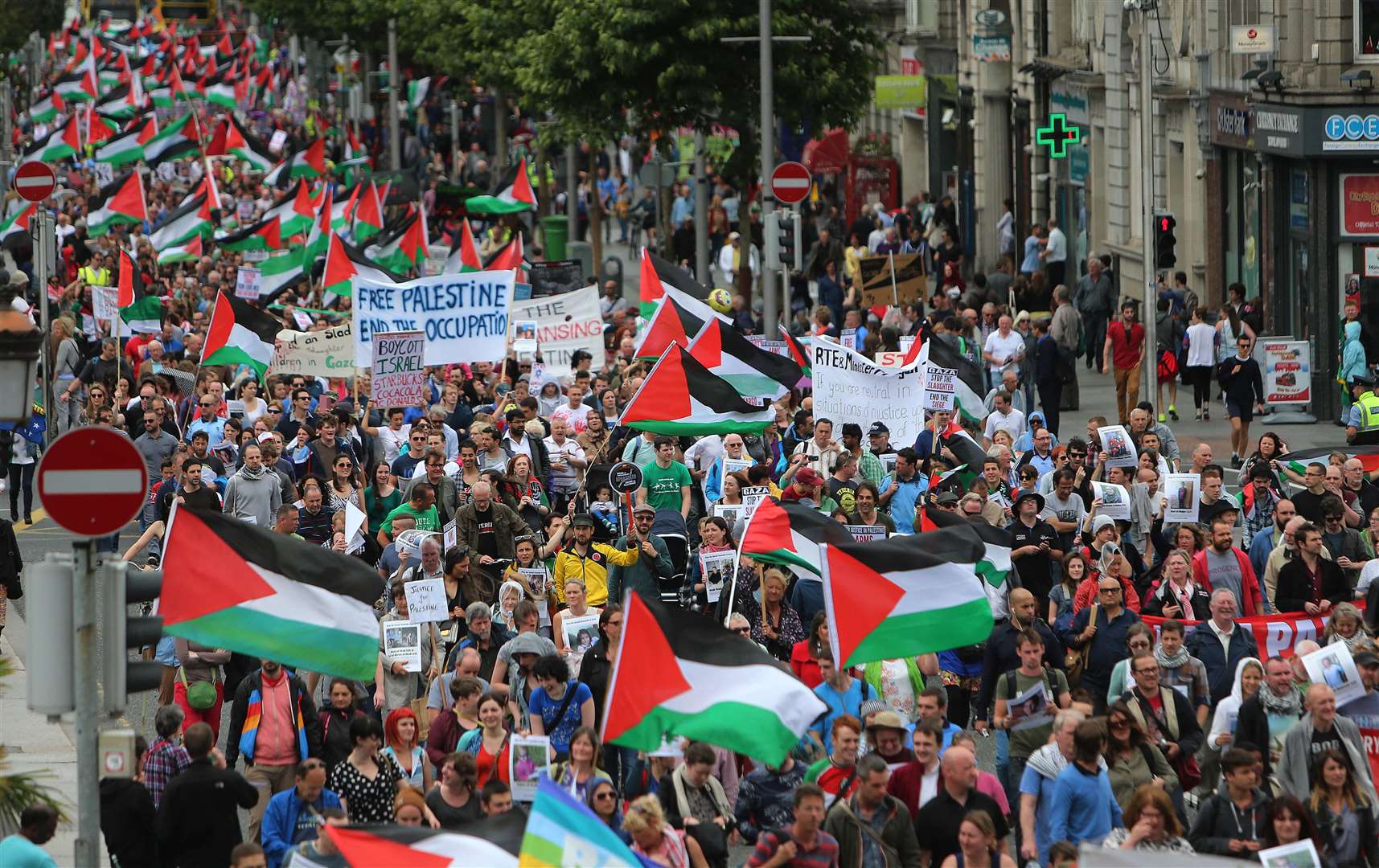 Dublin has witnessed mass protests in support of the people of Gaza (Niall Carson/PA)