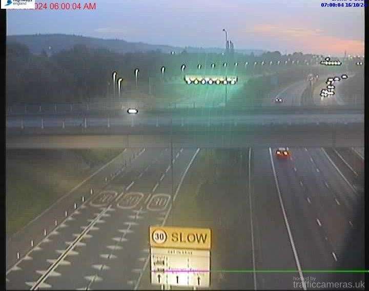 Traffic is being held at junction one of the M20. Picture: Highways Agency