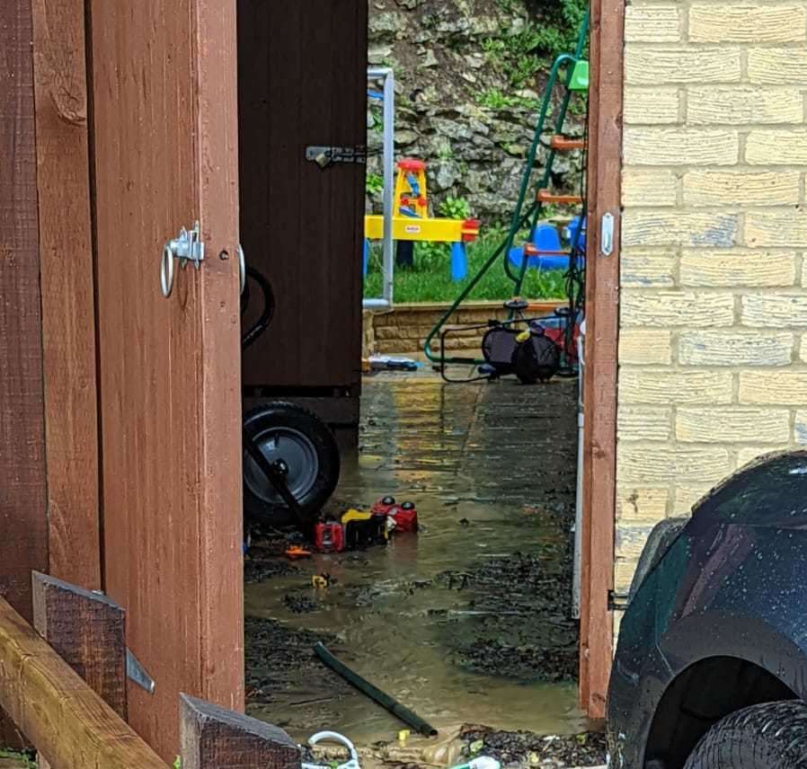 The garden at No 6 The Beams was flooded