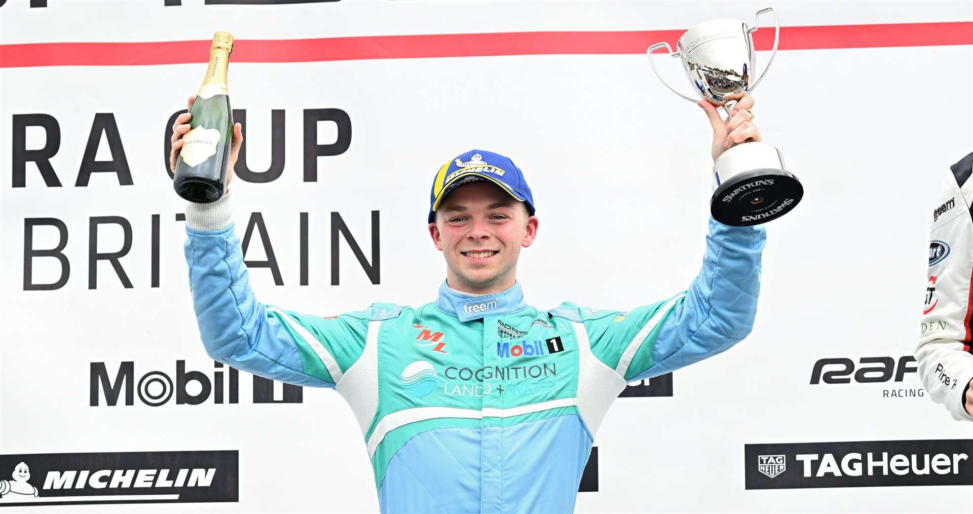 Charles Rainford, originally from Tunbridge Wells, narrowly missed out on the Porsche Carrera Cup GB crown after a four-way fight for the title. He finished second and seventh in Sunday’s races, and was second in the Pro class standings behind ex-BTCC racer George Gamble. Picture: Simon Hildrew