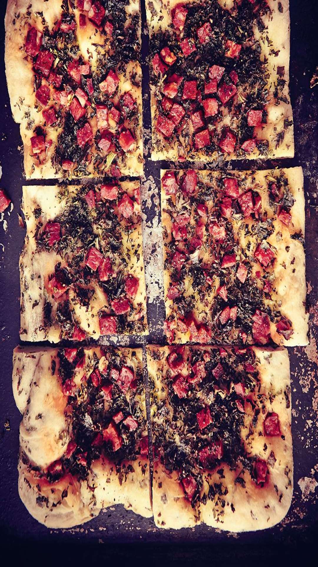 Ruby Tandoh's chorizo and kale flatbread