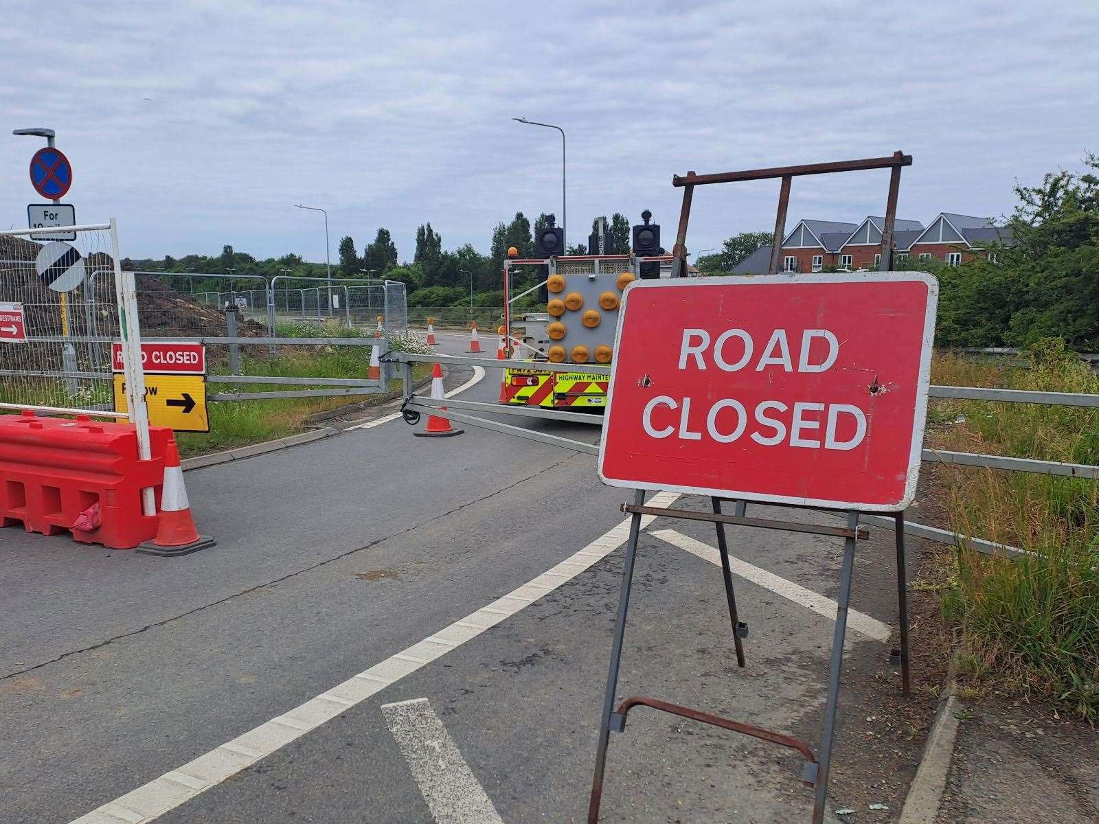 The road is currently shut off between Herne Bay and Whitstable