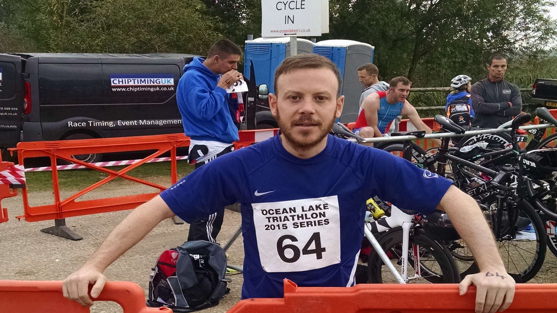 Paul Gallihawk just before he set off on his triathlon