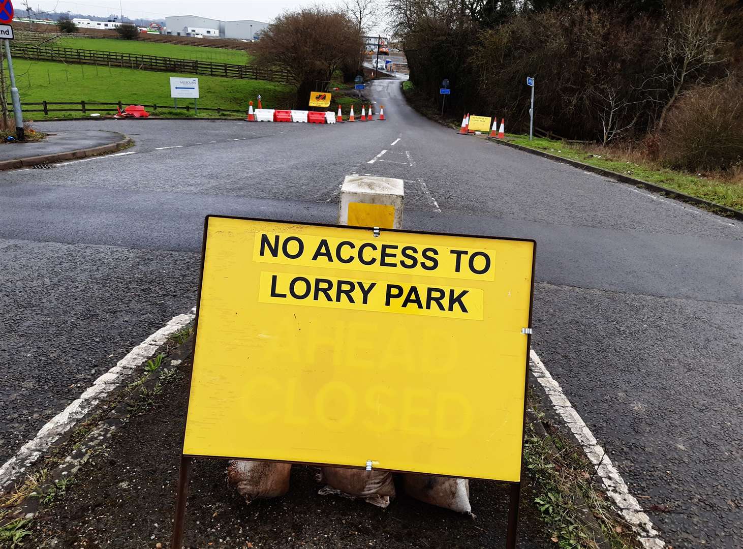 Signs have been put up in the narrow Church Road