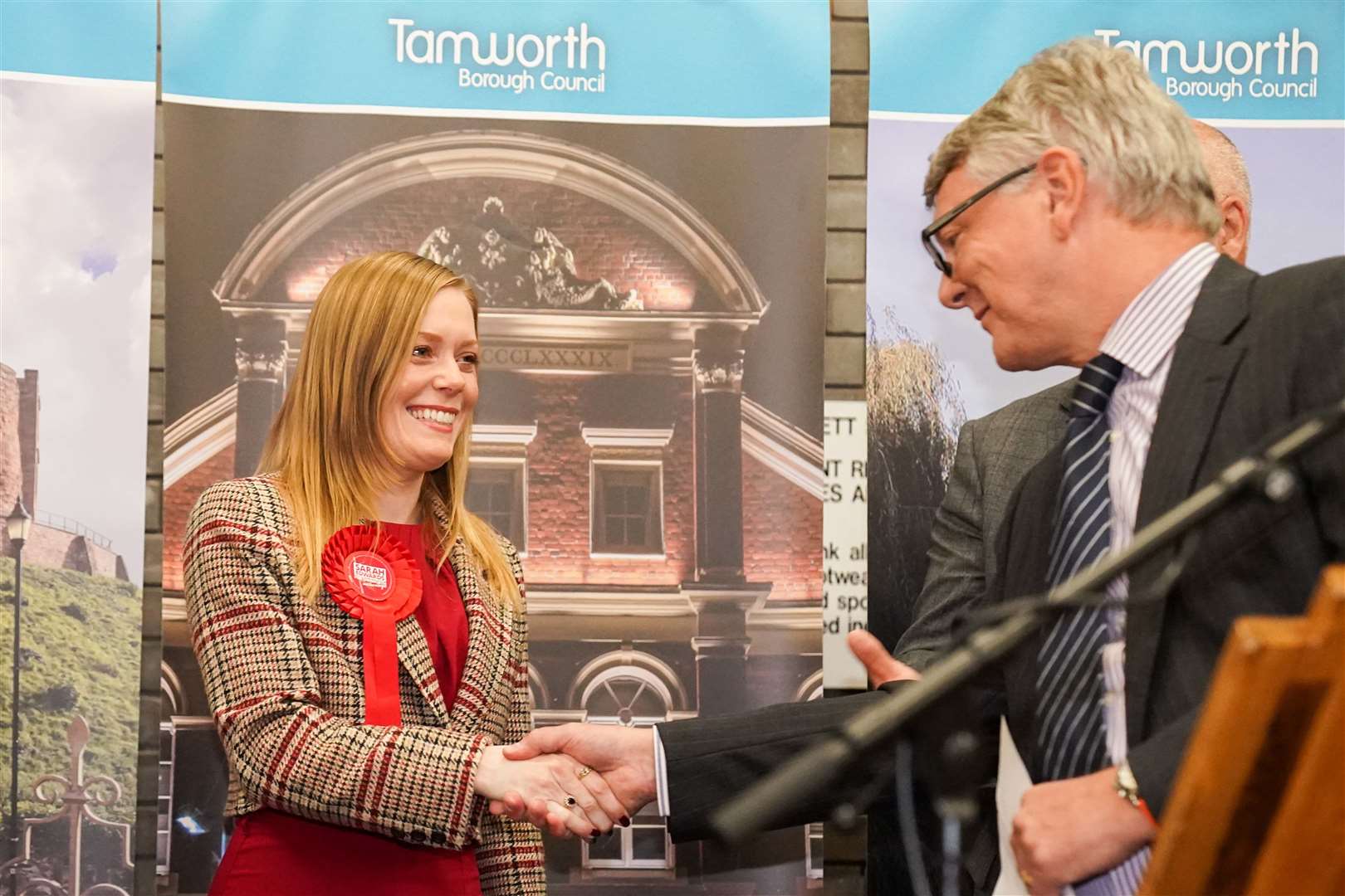 Labour’s Sarah Edwards is declared the Member of Parliament for Tamworth (Jacob King/PA)