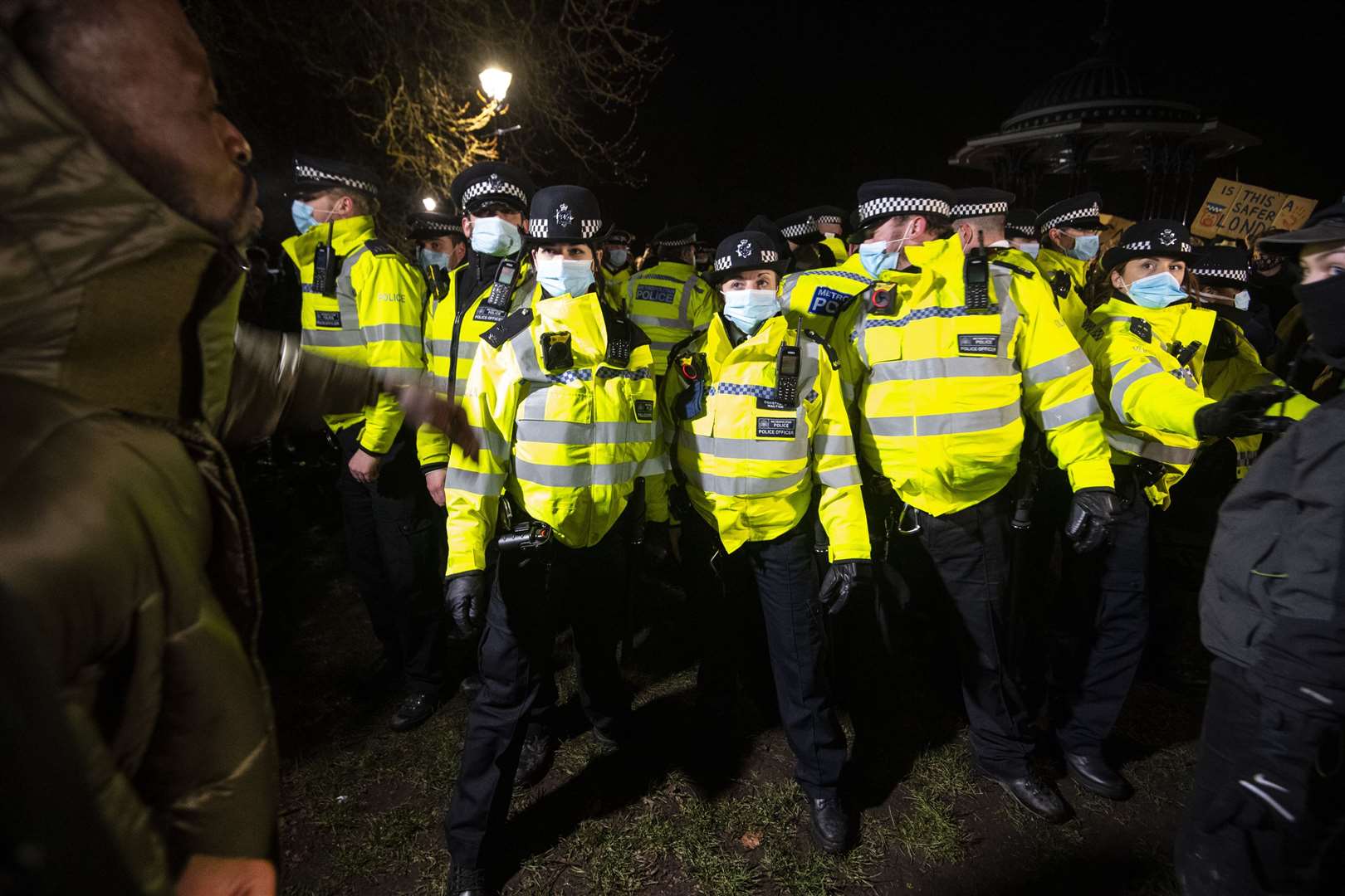 People clashed with police on Clapham Common earlier this month (Victoria Jones/PA)