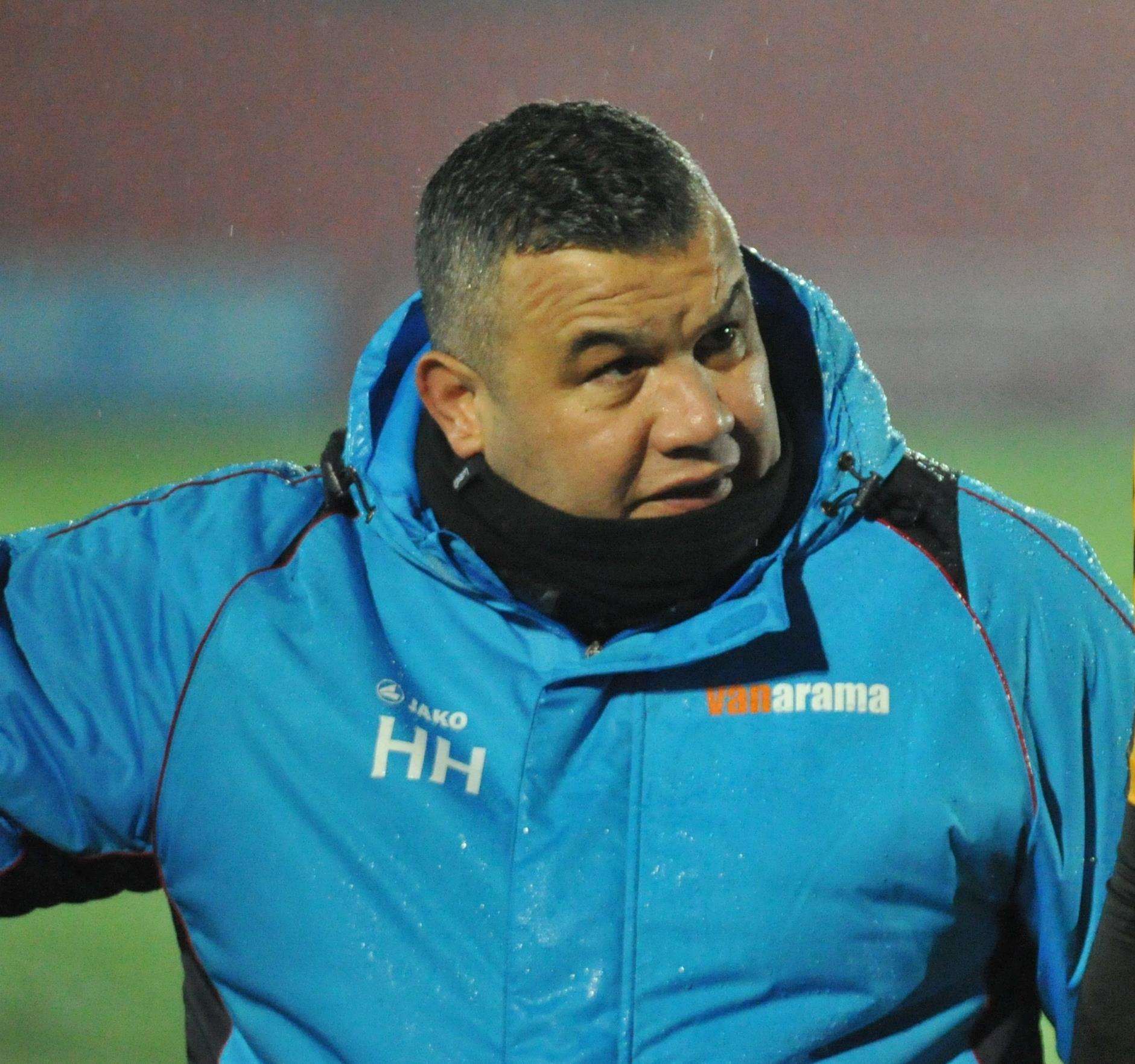 Maidstone head coach Hakan Hayrettin with player-coach Simon Walton Picture: Steve Terrell