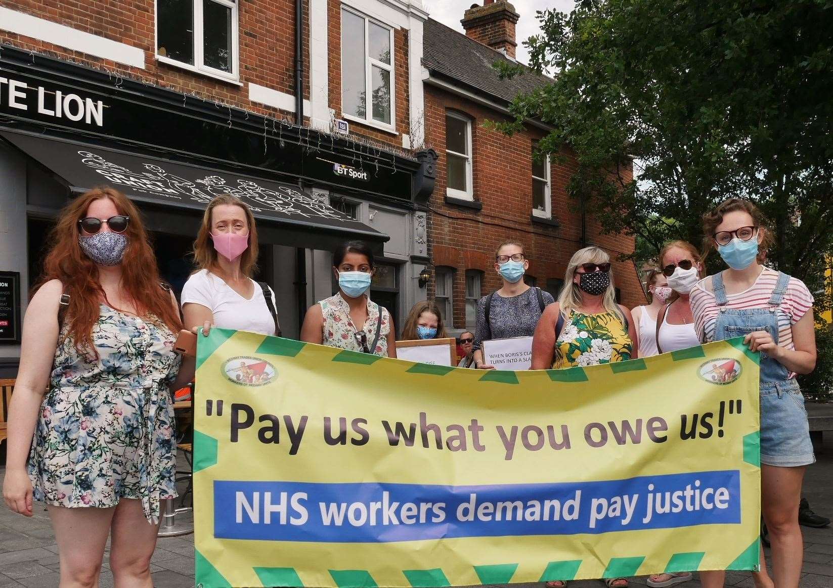 Scores of people flocked to Chatham High Street to support to demonstration. Picture: MTUC (40252384)