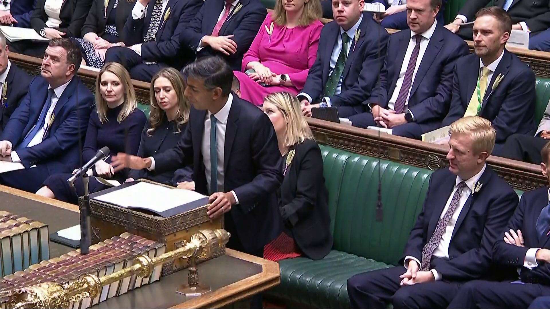 Rishi Sunak speak at one of his last appearances at Prime Minister’s Questions as leader of the Opposition (House of Commons/UK Parliament/PA)