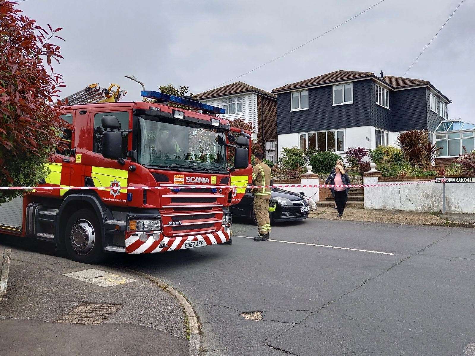 Elizabeth Way is closed off at the junction with Mickleburgh Avenue