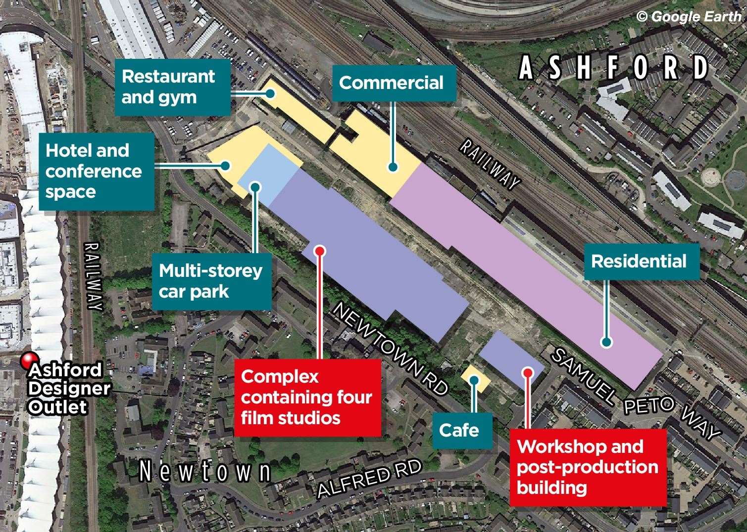 How the Ashford International Studios project could be laid out, but a studio operator has not been found