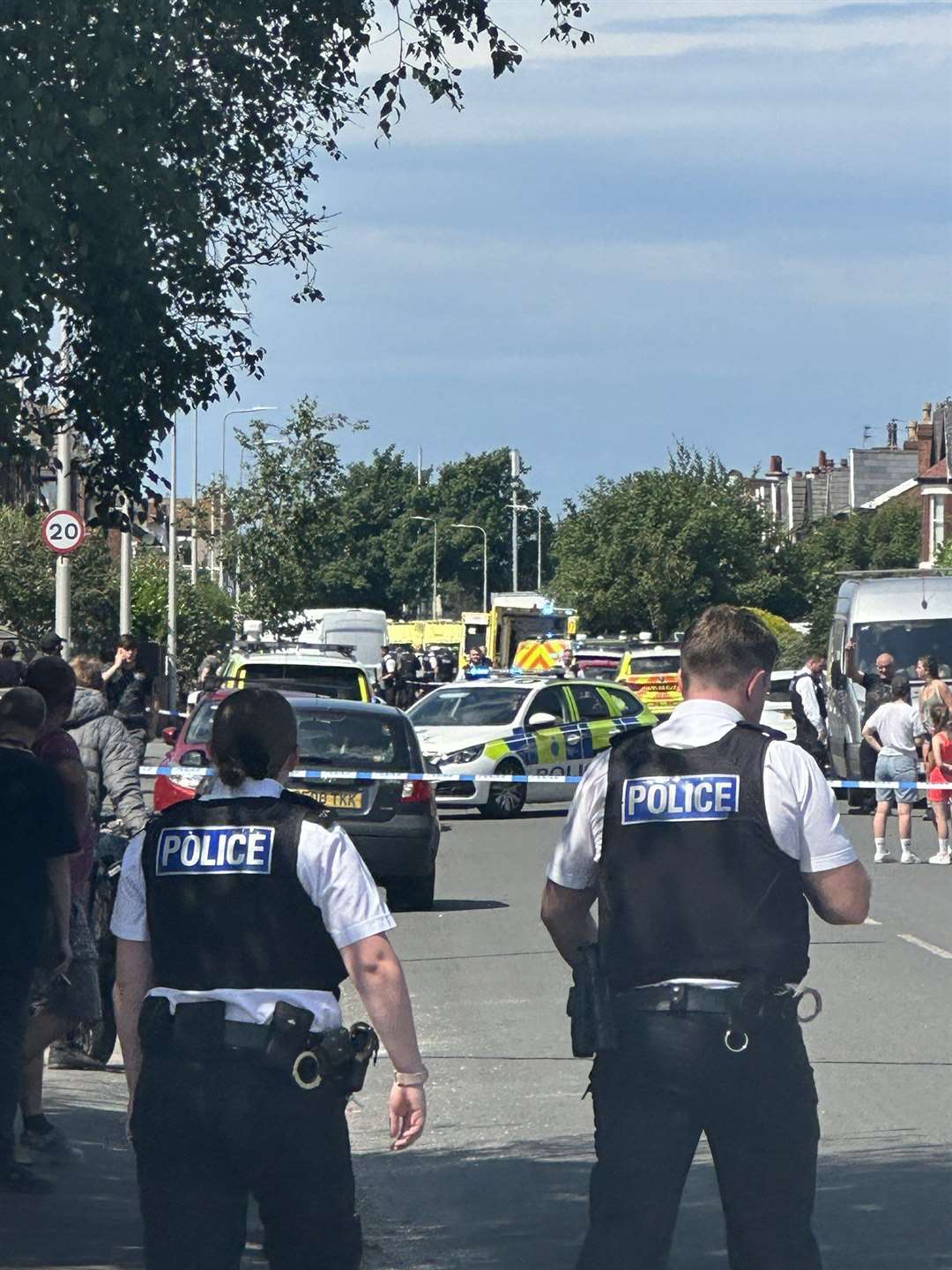 Emergency services at the scene on Hart Street, Southport (@ChauffeurWest/PA)