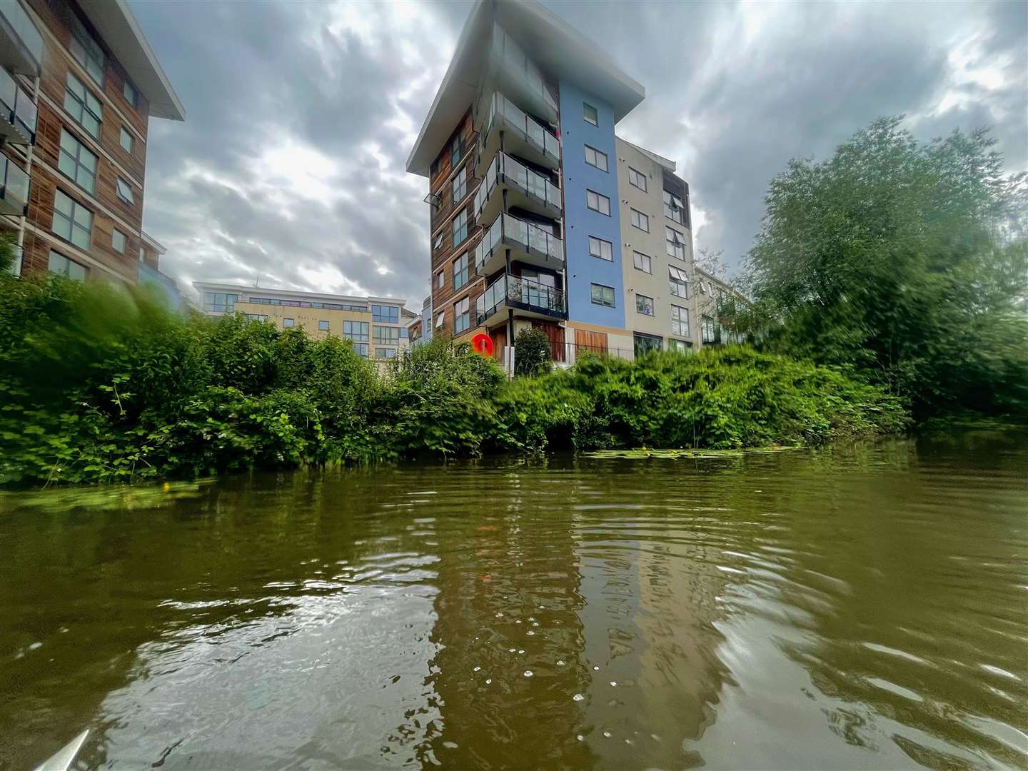 The river near Clifford Way - there is no easy way out