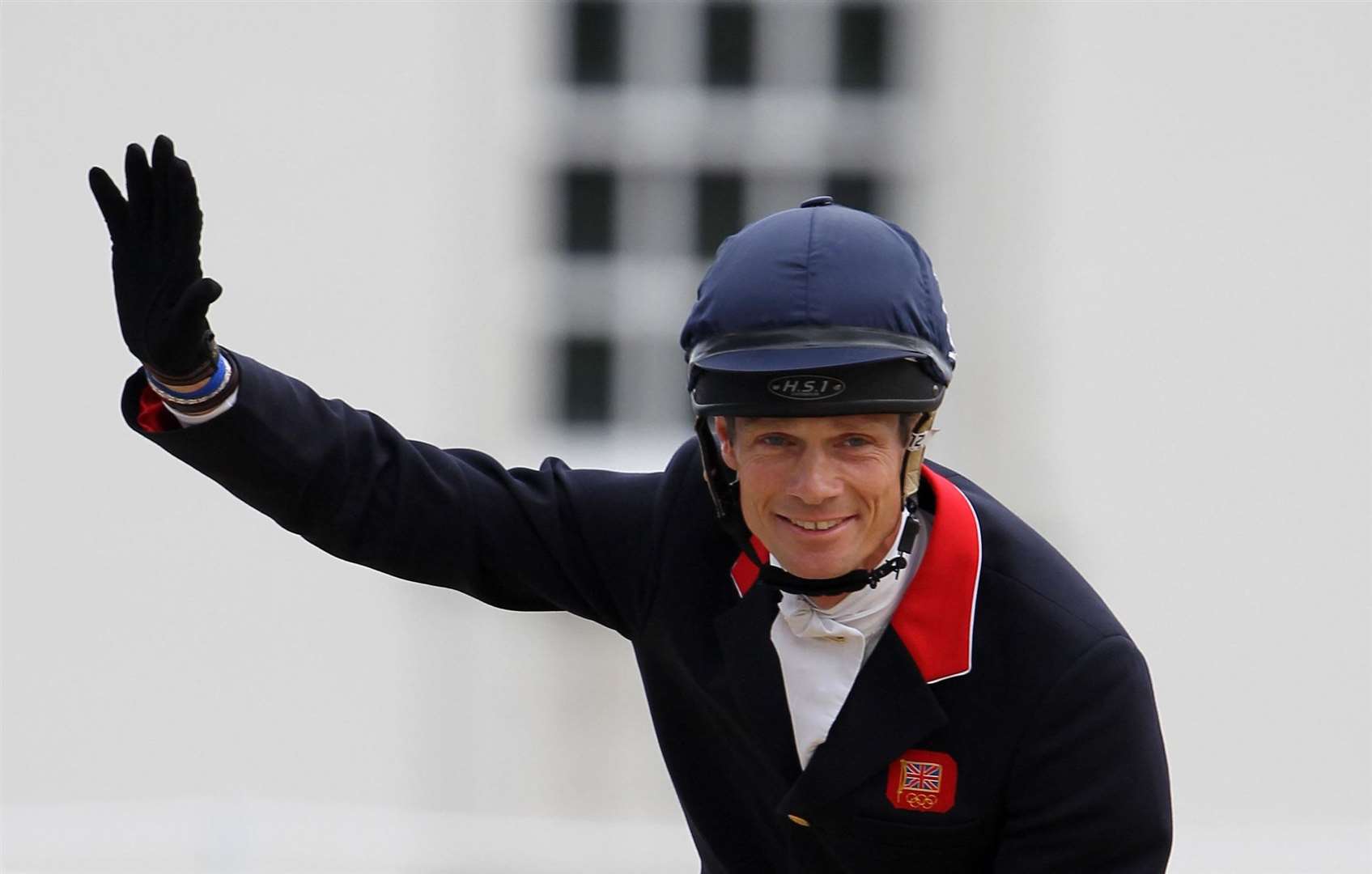 William Fox-Pitt waves to the crowd during the Team Eventing Jumping Final on day four of the London Olympic Games at Greenwich Park. Picture: Andrew Milligan/PA