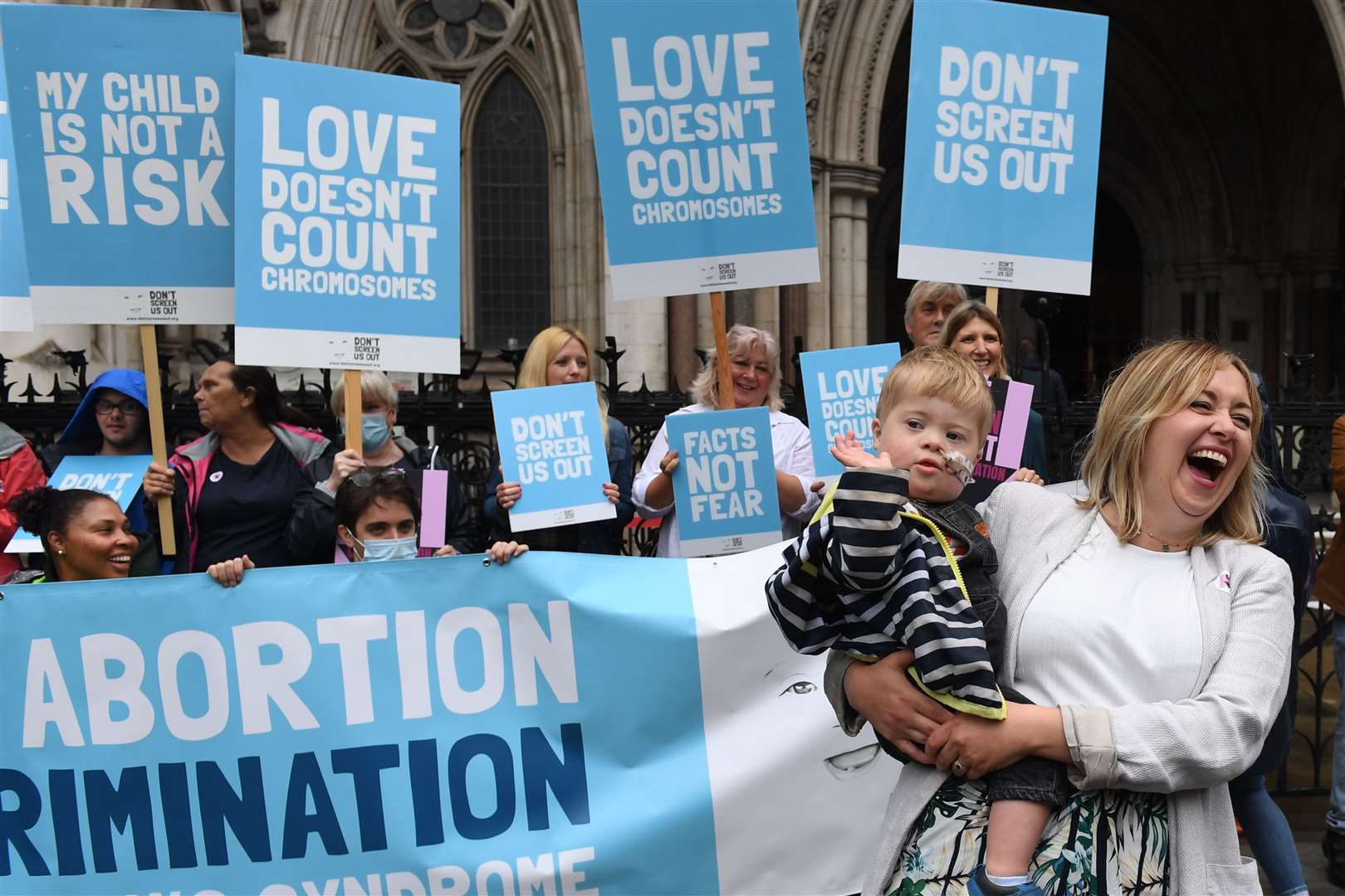 Maire Lea-Wilson, 33, and her son Aidan, who has Down’s syndrome (Stefan Rousseau/PA)