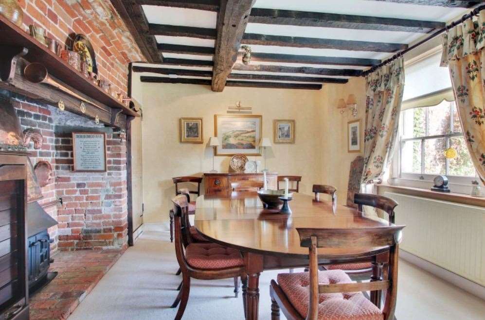 Dine surrounded by historical features in this unique home. Picture: Savills