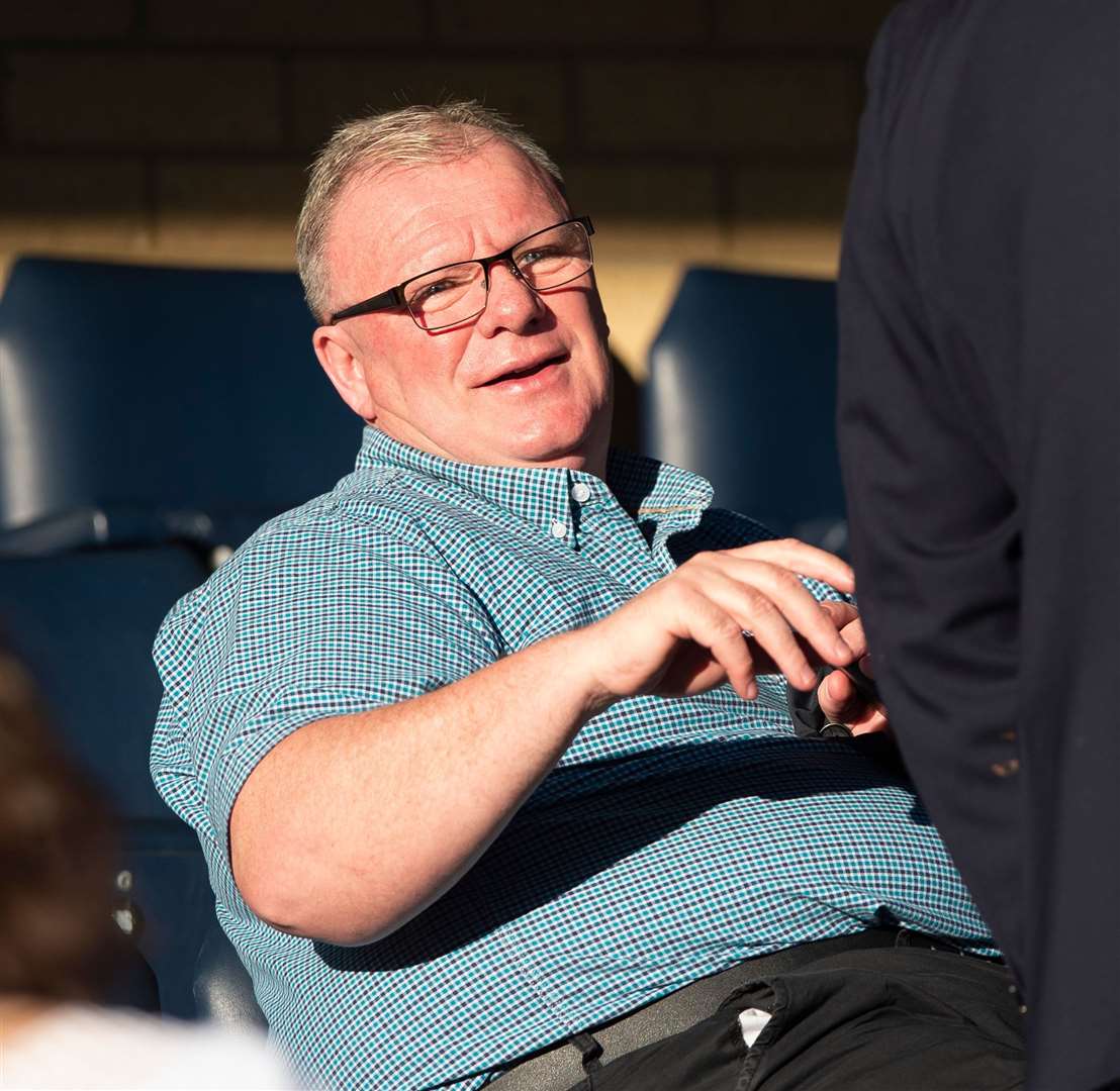 Steve Evans watches the game against Wycombe Picture: Ady Kerry