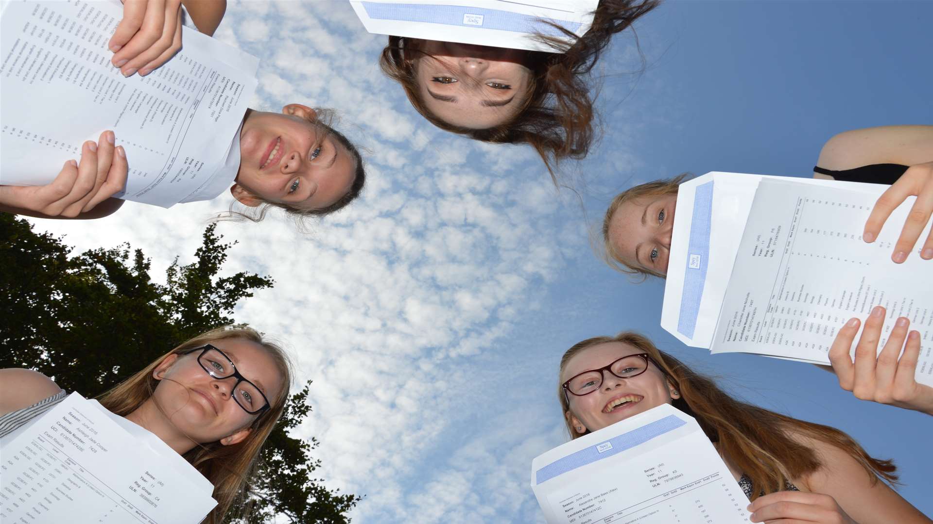 Pupils collecting their GCSE results