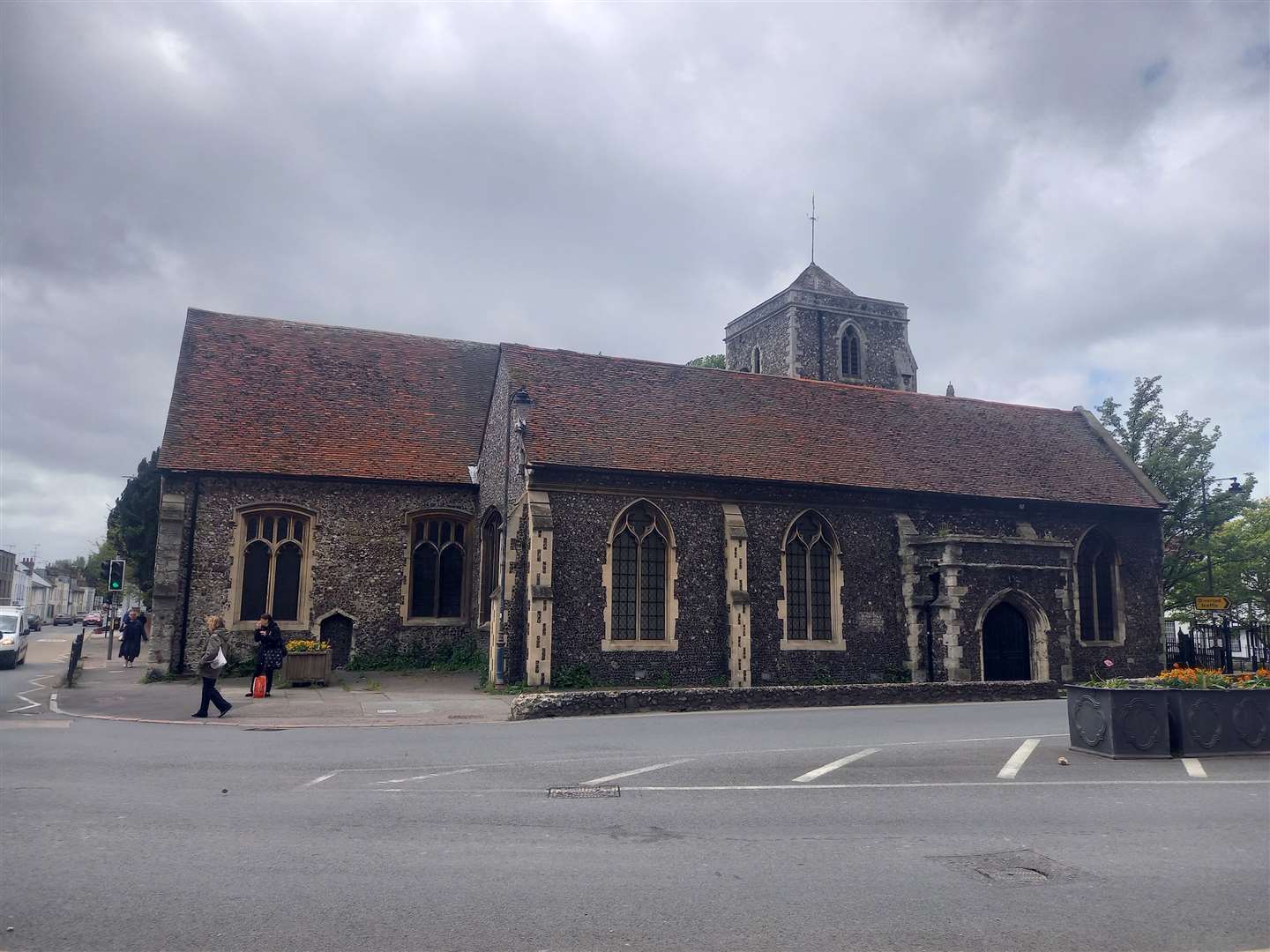 A gang of schoolchildren attacked a group of youngsters near Canterbury's Guildhall