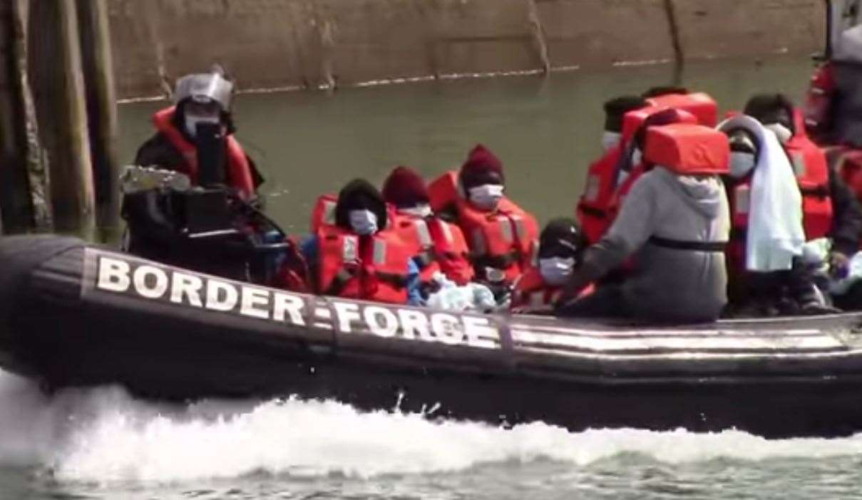 Asylum seekers brought to Dover Western Docks, last Thursday.. Picture courtesy of Chris Johnson