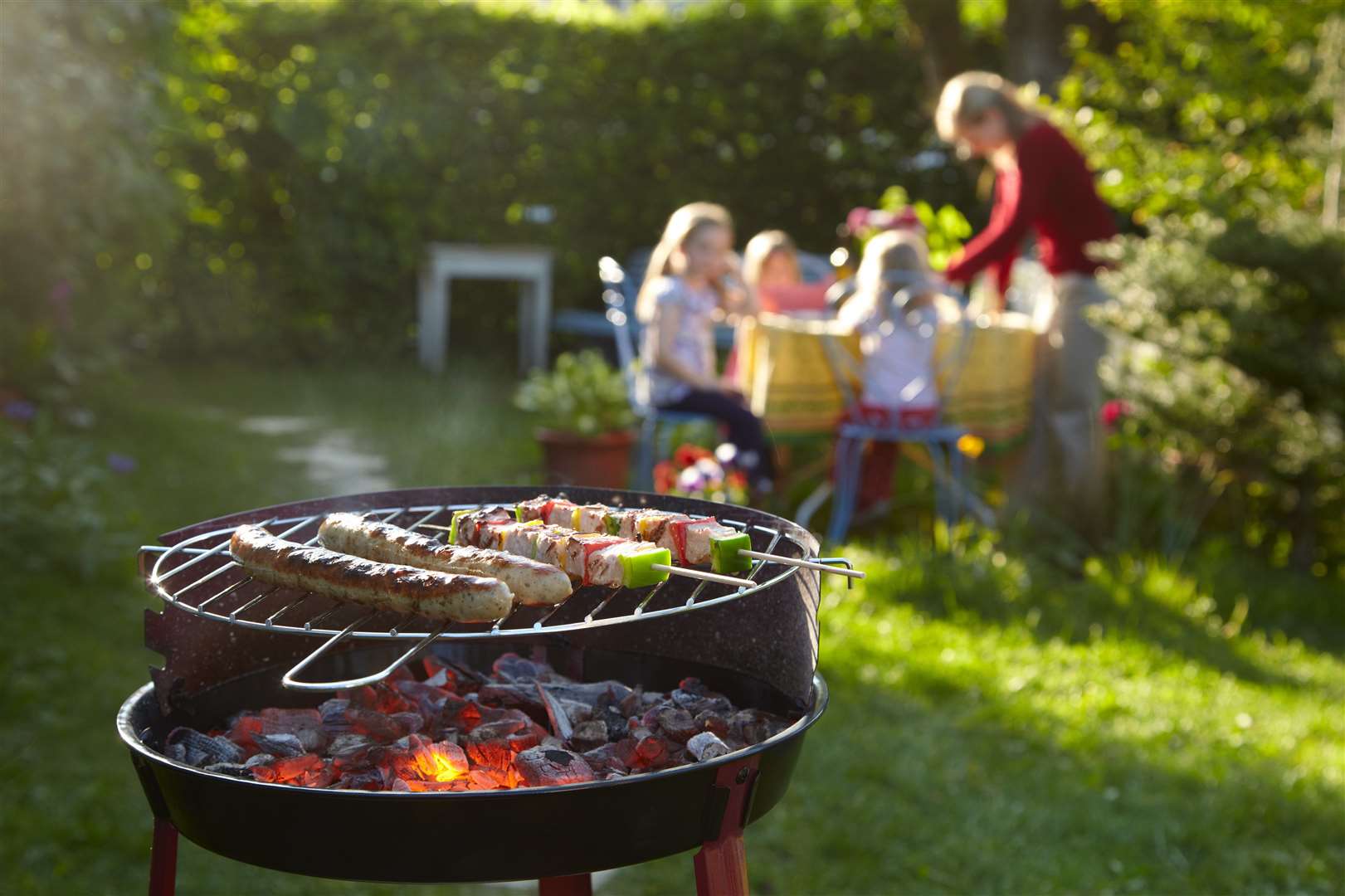 Barbecue with the family in the garden