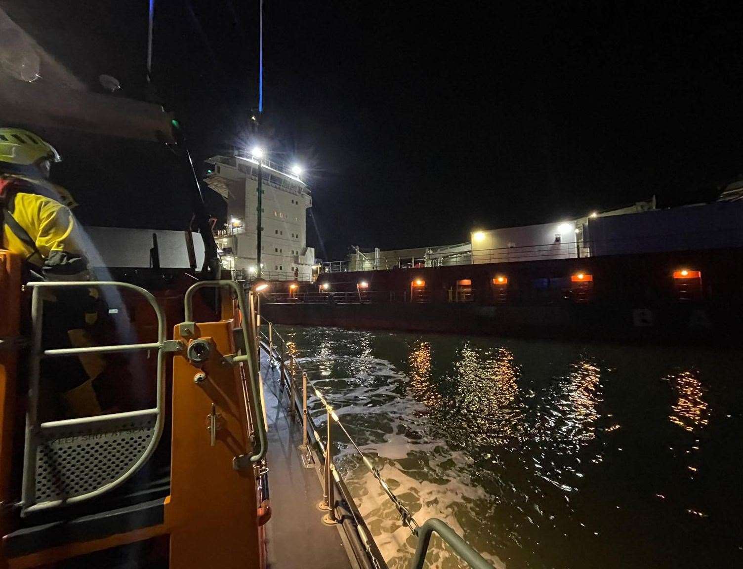 RNLI Sheerness at Sheerness Docks after an explosion on a ship. Picture: RNLI Sheerness