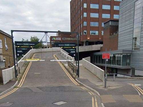 The entrance to The Mall car park in Maidstone town centre