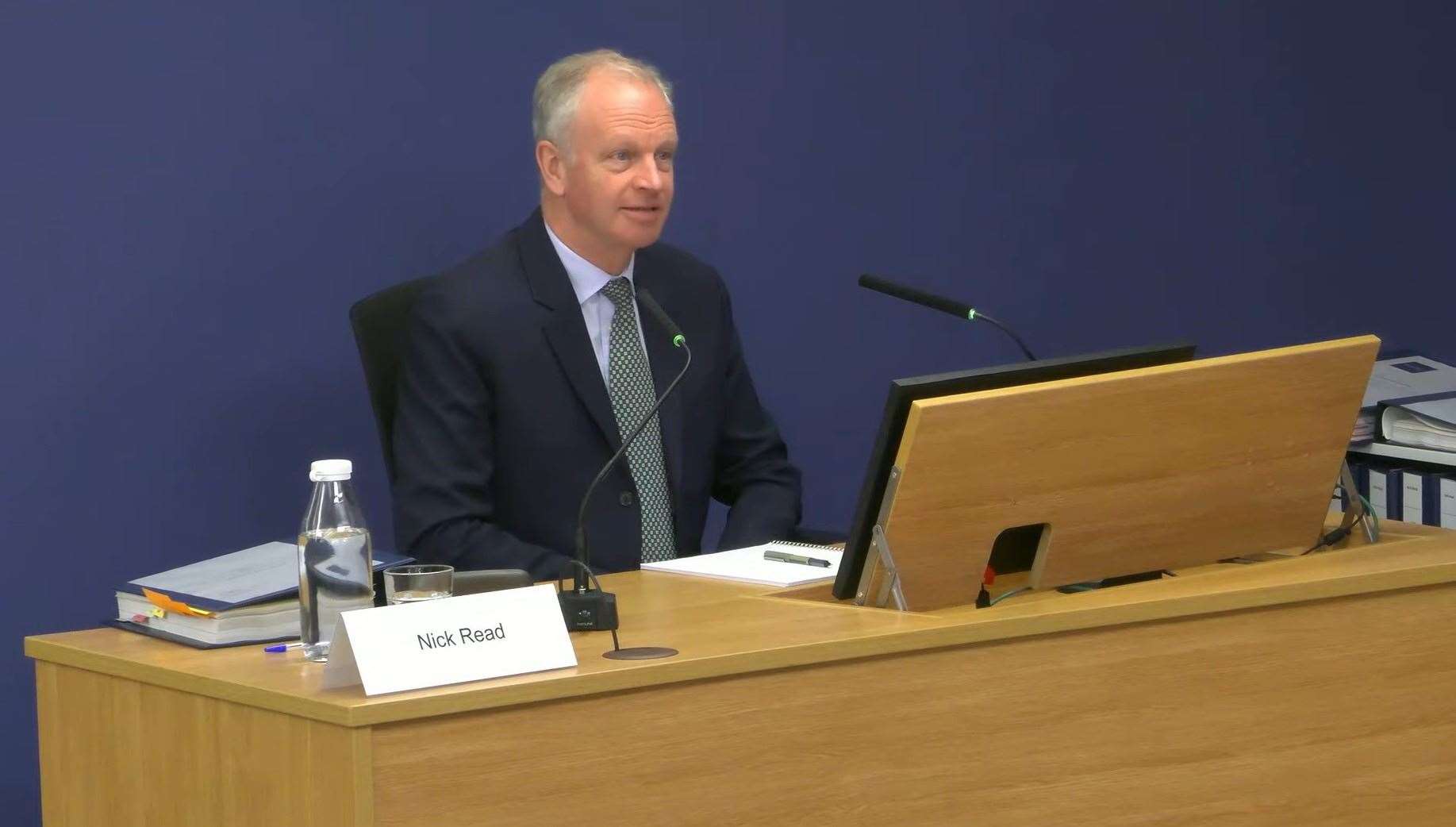 Nick Read, chief executive of the Post Office, giving evidence at the Horizon IT inquiry (Post Office Horizon IT Inquiry/PA)