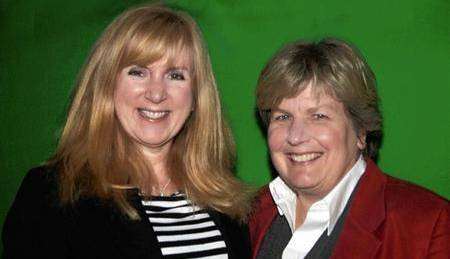 Debi Lovell from Herne Bay group Theatrecraft and broadcaster Sandi Toksvig