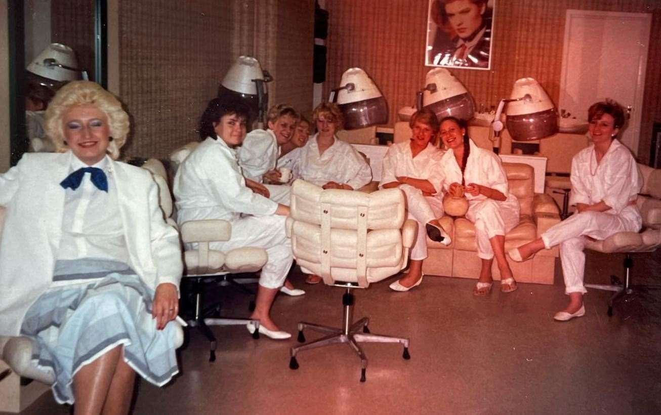 Staff pictured on the opening day of the Anotoniou Whitstable salon in 1984. Pic: Karen Daniels