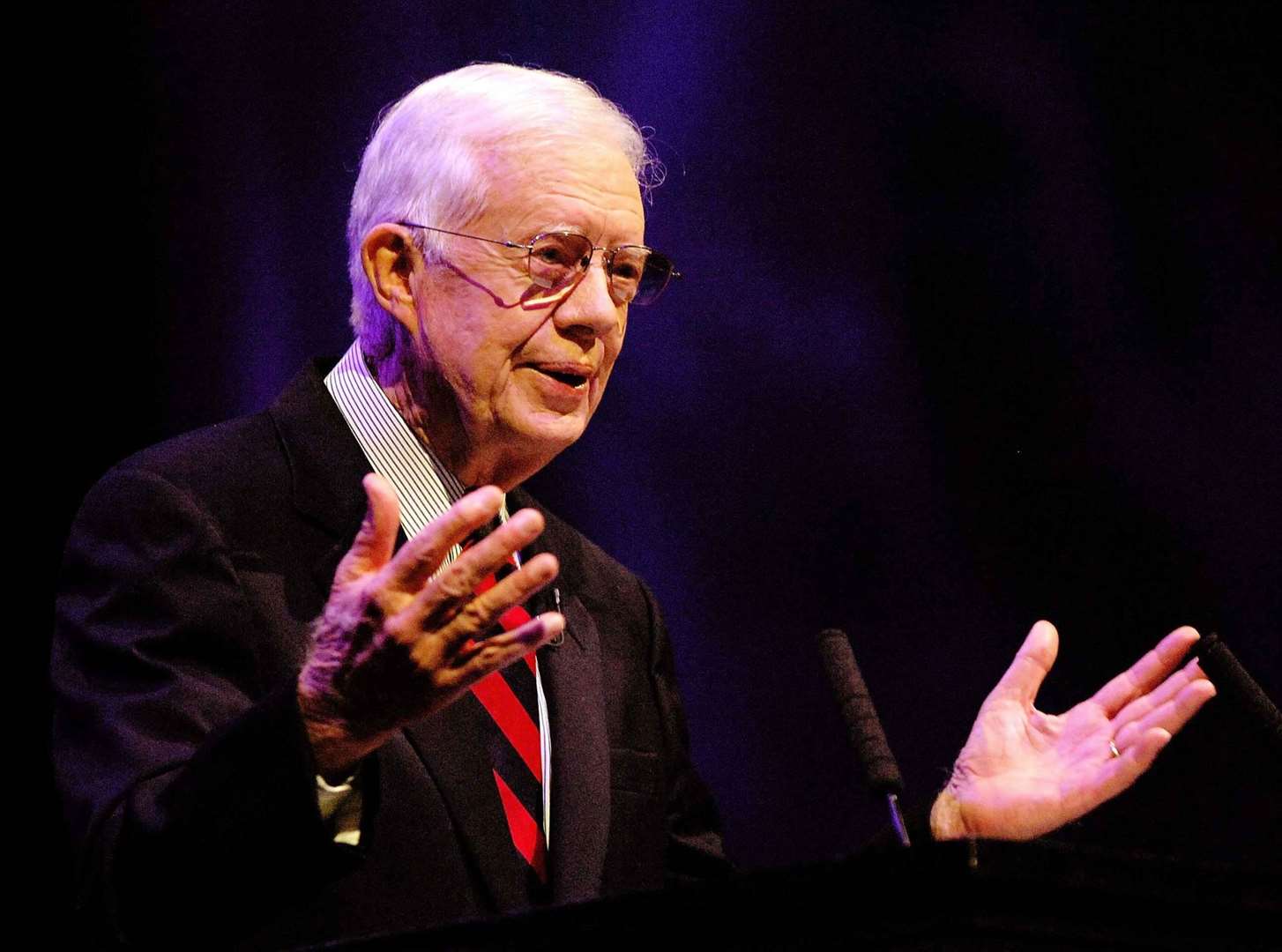 Ex-US president Jimmy Carter during Bible class (Rui Vieira/PA)