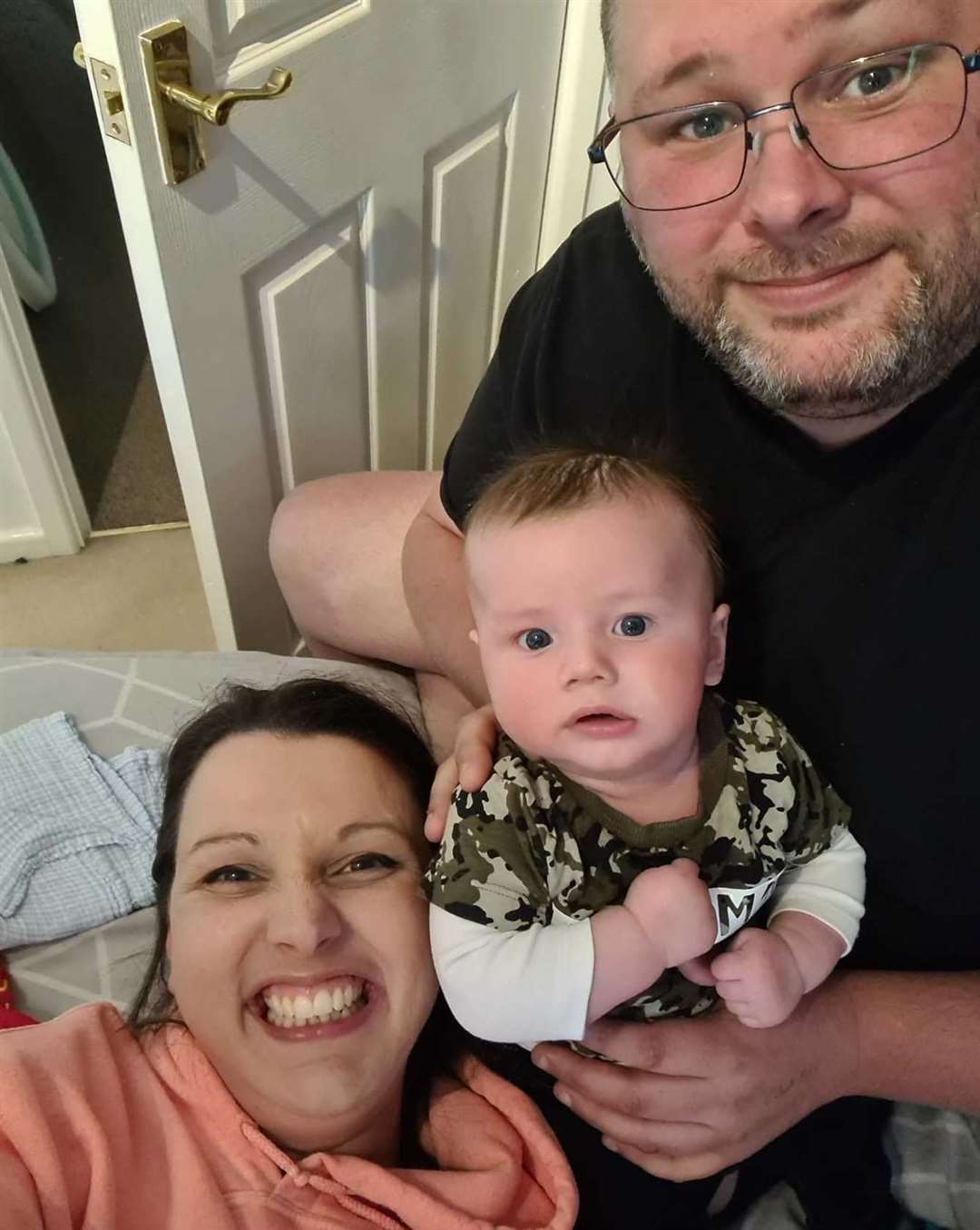 Baby Oliver Steeper with mum Zoe and dad Lewis