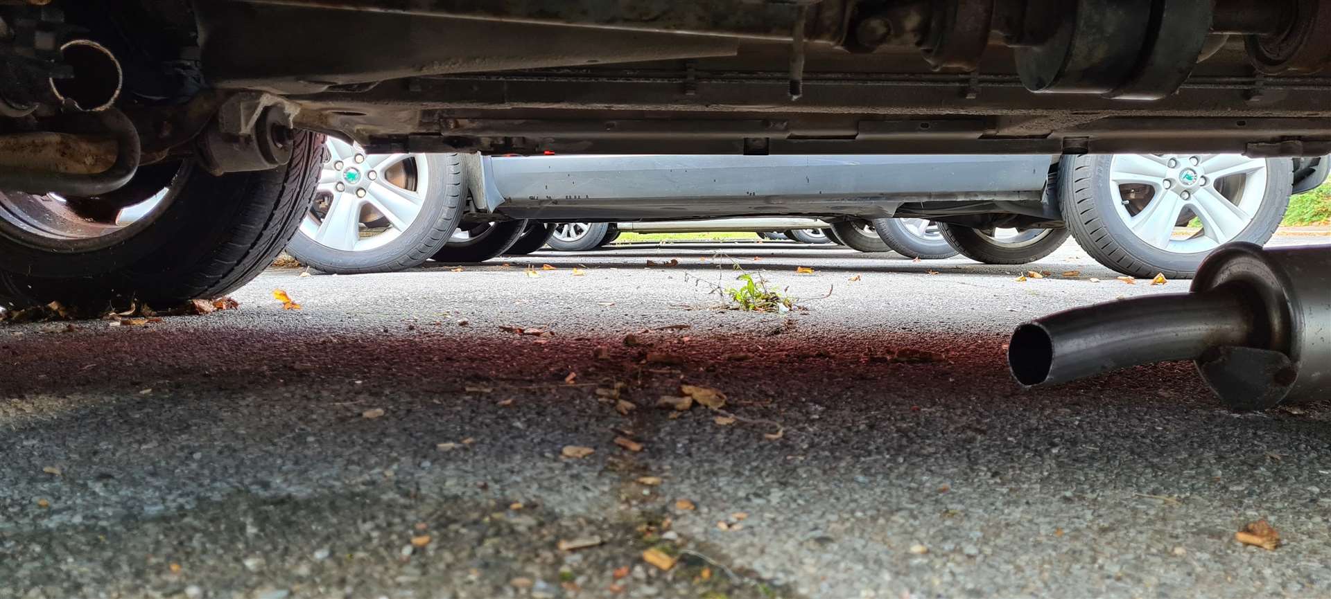 A saw was used to remove the catalytic converter