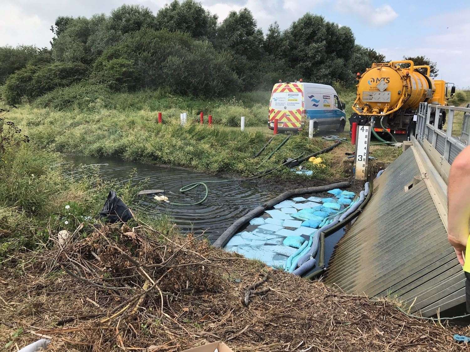 A diesel spill in 2019 at the Southern Water treatment works in Swalecliffe. Picture: Environment Agency