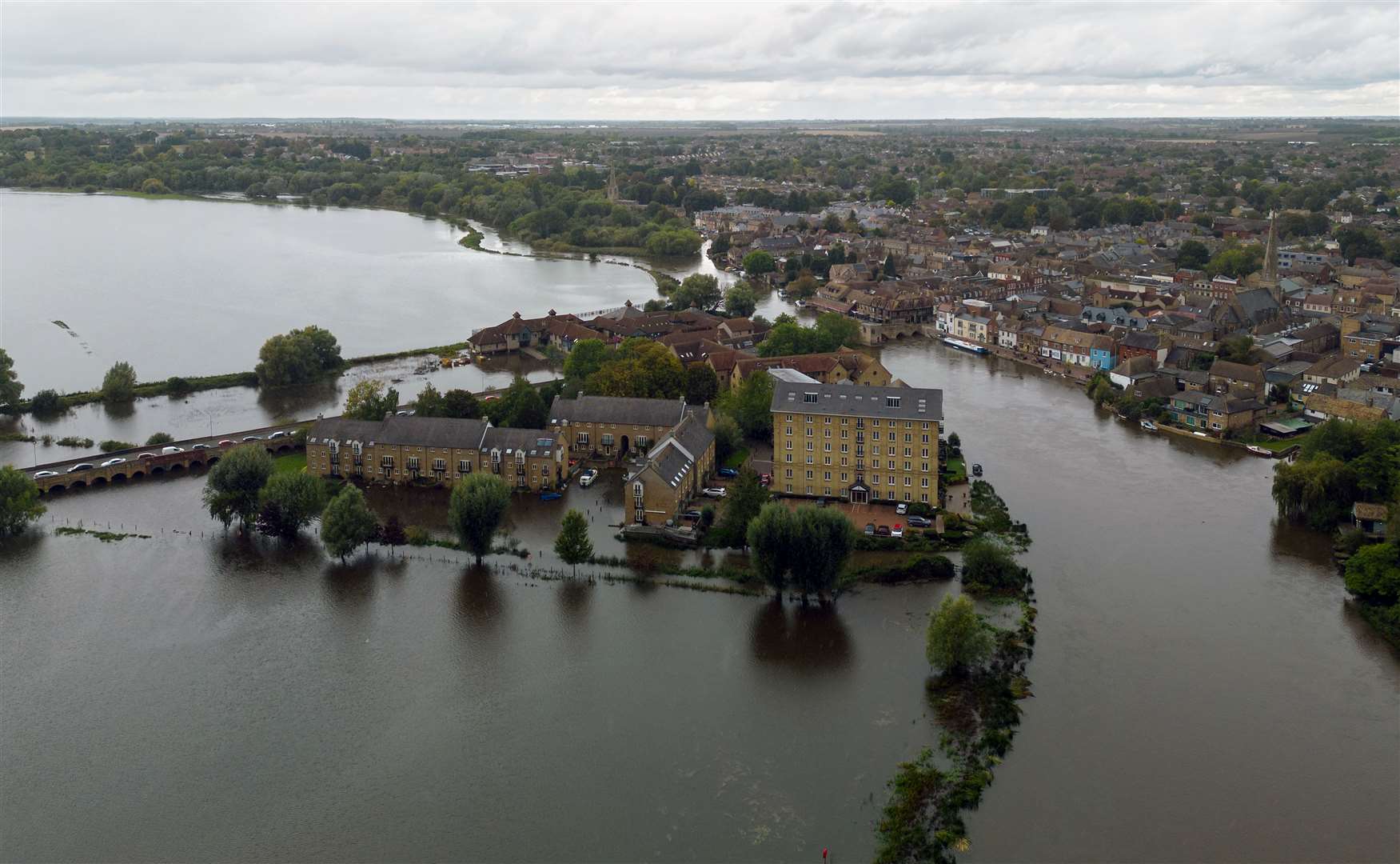 Flooding around St Ives in Cambridgeshire earlier this week, after the River Great Ouse burst its banks (Joe Giddens/PA)