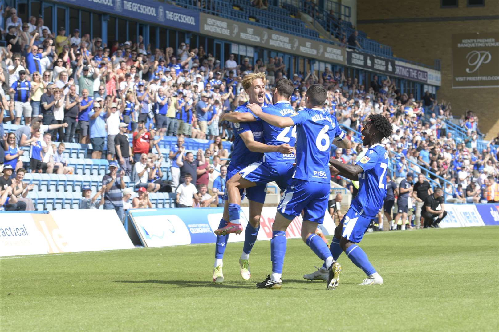 Gillingham's only win so far in League 2 came against Rochdale in early August. Picture: Barry Goodwin